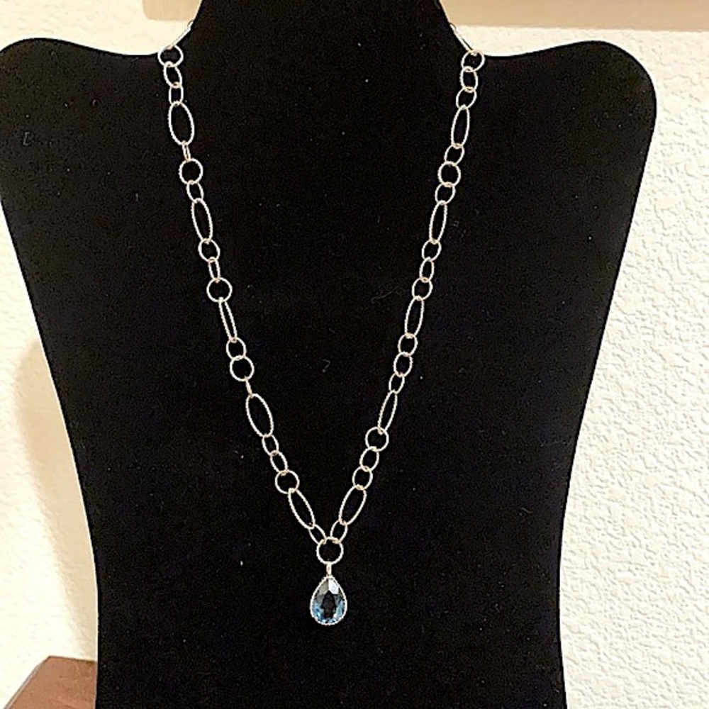 Brighton silver necklace with blue pendant
